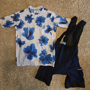 Ostroy Floral Cycling Jersey and bibs